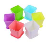 Vasi per piante in plastica da 12 pezzi, vaso da fiori quadrato da 7 x 7 cm con