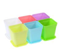 Vasi per piante in plastica da 12 pezzi, vaso da fiori quadrato da 7 x 7 cm con