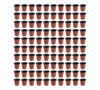 Vasi per piante in plastica rosso nero vasi per trapianto | Questi vasi flessibili presentano un fondo perforato per ristagni d'acqua.