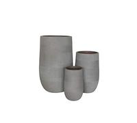 Vasi per Piante Rotondi da Interno Ed Esterno Set da 3 Dimensioni Moderni Vaso di Design in Resina Colore Taupe, G.47x47x75/M.34x34x54/P.24x24x39