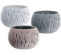 Prosperplast Sandy Fioriera con Vaso Interno in Plastica (Diametro 280 mm, Moka)