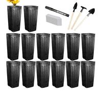 Vasi profondi per vivaio, coppa profonda e rialzata, 20 cm di altezza, con fondo quadrato, per trapianto, agrumi, cetrioli, germinazione di fiori