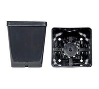 Vasi quadrati colore nero 12x12x14 cm (n.10 pezzi), ditta Arca