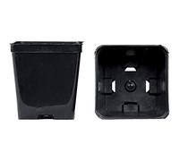 Vasi quadrati colore nero 8x8x9 cm (n.10 pezzi), ditta Arca