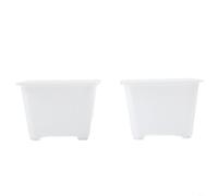 Vasi Quadrati in Plastica 8cm per Piante(White) | Design compatto 8cm, per ideale per spazi ridotti, balconi cittadini, davanzali finestre