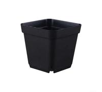 Vasi quadrati neri per piantare perfetti per vari tipi di piante con fori di drenaggio ben posizionati (10 lati dritti)