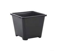 Vasi quadrati neri per piantare perfetti per vari tipi di piante con fori di drenaggio ben posizionati (10 flangiate)