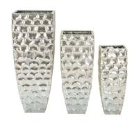 Vasi Set di 3 vasi argentati Ideali per piante 3 diametri Dimensioni Ø Ø 38,1X90,8-30,5X75,6-24,8X62,2 cm Ideali per piante cm in metallo Argento argento