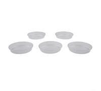 Vasi trasparenti per orchidee con fori di drenaggio, per piantare in interni, struttura in plastica, supporta lo sviluppo delle radici, set di 5 con basi per piattini (B)