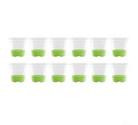 Vasi trasparenti per vivaio con base in silicone, 12 pezzi, per giardinaggio, offrono un facile monitoraggio del trapianto e della crescita delle radici con un corretto drenaggio (verde fluorescente