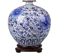 Vasi Vaso Grain Dispenser with Ceramic,Rice Container, Ceramic Ginger Jarceramic Vase Porcelain Ceramic Vase Vintage Porcelain Family Decoration Fake Flower Plant Flower Blue Large 22 22Cm Jar