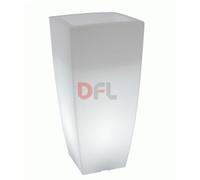 VASI VASO QUADRO STILO LAMP CON LUCE INTERNA CM 33xX33XH70 LT.15 GHIAC/LUCE BI
