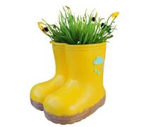 Vasina a forma di rainboot giallo creativo - vaso vibrante di novità, base curva robusta | Porta di ornamenti da scrivania, accento multiuso con apertura robusta per deposito a penna, configurazione d