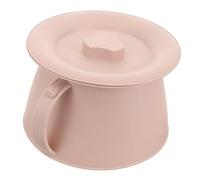 Vasino con Coperchio e Manico Portatile in Plastica Rosa per Anziani | 1 Pezzo, Base Antiscivolo e Superficie Liscia, Uso Assistenza o Auto, Riduce Versamenti e Odori