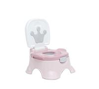 Vasino Corona 3 in 1 Light Pink Olmitos - 3 funzioni: Vasino, riduttore WC e sgabello - Con superficie antiscivolo e bicchiere estraibile per una migliore pulizia