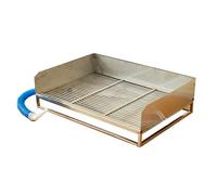 Vasino for cani da interno con parete paraspruzzi, toilette for animali in acciaio inossidabile, lettiera for cani di taglia medio-piccola(125X75cm/49.2X29.5in)