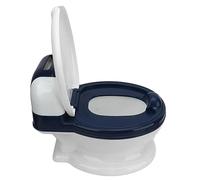 Vasino per imparare a usare il vasino per bambini, realistico, per imparare a usare il vasino, WC multifunzionale rimovibile con spazzola per la pulizia, blu e bianco, 40 x 27 x 18 cm, per la cura del