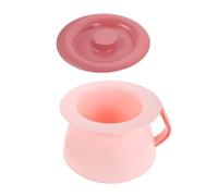 Vasino Portatile per Bambini con Coperchio e Manico, Rosa | Plastica Resistente, Forma Ergonomica Rotonda, Design Compatto, per Viaggio su Strada e Uso Accanto al Letto