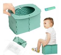 Vasino portatile per bambini, pieghevole, da viaggio, con sacchetti per la pulizia, riutilizzabile, per campeggio all'aperto, viaggi, vasino da viaggio per bambini (verde)
