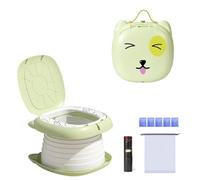 Vasino Portatile per Bambini, Toilette Pieghevole da Viaggio, Vasino Bambini da Viaggio, WC Portatile Bambini Per Indoor, Outdoor con Borsa da Viaggio (Grün)