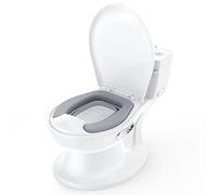 Vasino realistico per bambini - Sgabello da allenamento con seduta morbida, vaschetta rimovibile, suono di scarico, contenitore, porta carta igienica - Ideale per educazione al bagno di bimbi e bimbe