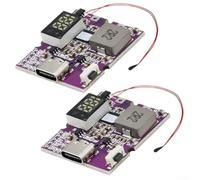 Vasiumic 2pcs 22.5W Fast Charging Power Bank Modulo, Display digitale o leggero, PD3.0 QC4+ porte USB, supporta 3.7V 21700 Applicazioni Batteria (C Digital display)