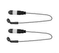 Vasiumic Allarme morso da pesca con bobine e catena corta, indicatore di segnale in ferro rivestito nero, attacco portatile per gamba del cane, pesca alla carpa (1 confezione) (2 pezzi)