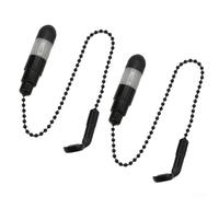 Vasiumic Allarme morso da pesca con bobine e catena corta, indicatore di segnale in ferro rivestito nero, attacco portatile per gamba del cane, pesca alla carpa (1 confezione) (1 cps)