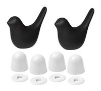 Vasiumic Confezione da 2 copribulloni per WC in porcellana con 4 coperchi a vite, bulloni decorativi per nascondere la base del bagno, installare infissi in ceramica in oro, bianco, nero, argento