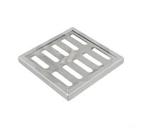 Vasiumic Griglia di scarico in acciaio inox, per esterni, per fognature e acqua piovana, design a doppia fila, superficie antiscivolo per strade comunali e scuole (200 x 200 x 20 x 2 mm)
