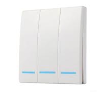 Vasiumic Interruttore della luce senza fili 86-tipo Pannello di Parete 433mhz Rf Tre vie Controllo Singolo Led Fluorescente Luci Incandescenti Installare Nessun Cablaggio Necessario Bianco