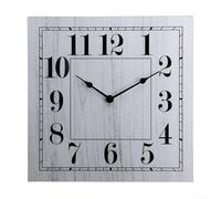 Vasiumic Orologio da parete quadrato vintage al quarzo, silenzioso, in MDF e vetro temperato, stile nordico, decorativo per soggiorno, design facile da appendere (retrò)