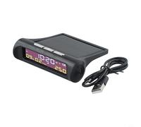 Vasiumic Orologio digitale per auto ad energia solare con visualizzazione della data e della settimana, schermo LCD di precisione, batteria al litio integrata per una lunga durata, monitoraggio della