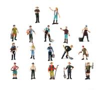 Vasiumic PVC HO Scala Modello Dipinto Persone Figure Agricoltore e Pastore per il layout del treno ferroviario e l'esposizione della scena dell'azienda agricola (ZQ372)