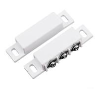 Vasiumic Sensore magnetico per porta interruttore Reed, allarme a contatto cablato, sicurezza domestica, distanza di 15-25 mm, ABS bianco nero, confezione da 5 (bianco)