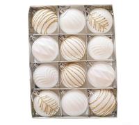 Vasiumic Set di 12 ornamenti per albero di Natale in velluto, 6 cm, palline floccate con corde per appendere e fibbie in metallo, per eleganti decorazioni per la casa e le festività (LM112-6 cm)