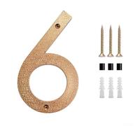 Vasiumic Targa con numeri da 20,3 cm per cancello moderno, per garage e vialetto, in ABS dorato, con effetto ombra per un facile montaggio (pezzo) (6)