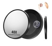 Vasmeiy 40x Specchio Ingranditore con Ventosa Specchio Trucco Ingranditore Specchio Ingrandito Portatile Set di Specchi Compatti per Spennare Precisi per il Trucco Degli Occhi e le Sopracciglia