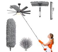 Vasmeiy Spolverino per Polvere, con Asta Telescopica Regolabile da 1,5 a 4,9 m, Con lavavetri e lavavetri, spolverino ragnatela, piumino per ragnatele, Per Pulizia Ventilatori Soffitto, Tetti et al