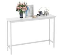 VASMIA Consolle Ingresso,Tavolo Consolle, 100 cm Tavolo Console Stretto,Tavolino da Divano Bambù per Soggiorno, Corridoio,Assemblaggio Semplice, Bianco