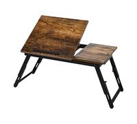 VASMIA Tavolino da Letto,Tavolo Pieghevole PC Portatile, Supporto con Altezza Regolabile ,Vassoio Letto per Colazione, Lavorare, Leggere, Scrivere, Guardare Film, Marrone Vintage