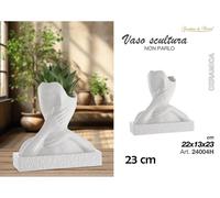 VASO 23 CM NON PARLO IN CERAMICA DECORATA BIANCA GIARDINI DI MARZO LINEA HOME