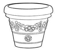 Vaso Ø45x38,8cm in Resina Tulli Festonato Classic 45 Anticato