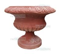 VASO A CALICE COPPA EXC. CM. 44 IN TERRACOTTA TOSCANA VASI FIORI ARREDO GIARDINO