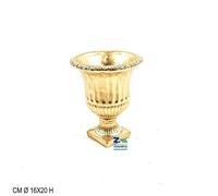 VASO A CALICE POMPEI IN PIETRA COLORE ORO DIAM. 16X20 H PER ARREDO INTERNO
