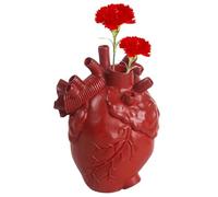 Vaso a cuore per fiori - Contenitore floreale rosso moderno | vaso da tavolo decorativo rosso, ornamenti decorativi in stile arte moderna per tavolo da scrivania.