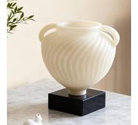 Vaso A Doppia Orecchio Con Base In Marmo, Vaso In Resina Effetto Giada, Urna