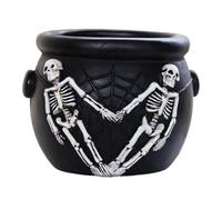 Vaso a forma di a forma di secchiello per Halloween, decorazione a | Vaso a forma di cactus di Halloween, vaso a secchiello a forma di calderone, decorazione bianca per tavolo, scrivania