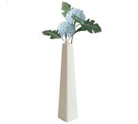 Vaso a forma di bocciolo in ceramica bianca, alto e conico, a stelo singolo, triangolare, decorazione per la casa, centrotavola floreale per matrimoni e ufficio