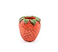 Vaso a forma di fragola in cemento, decorazione per uso interno ed esterno (12.5 cm)